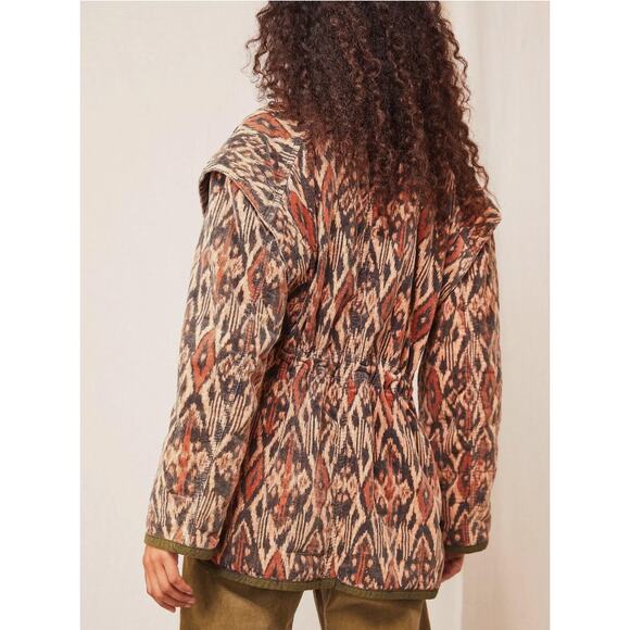 We the Free People Ada Quilted Jacket Small corduroy oversized boho retro Ikat - Picture 2 of 14